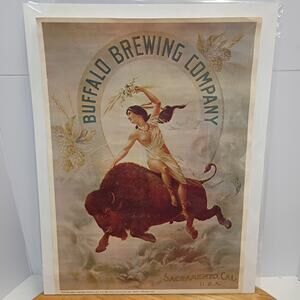 1975 Original Buffalo Brewing Company Sacramento Cal. Beer Vintage Poster 9x13